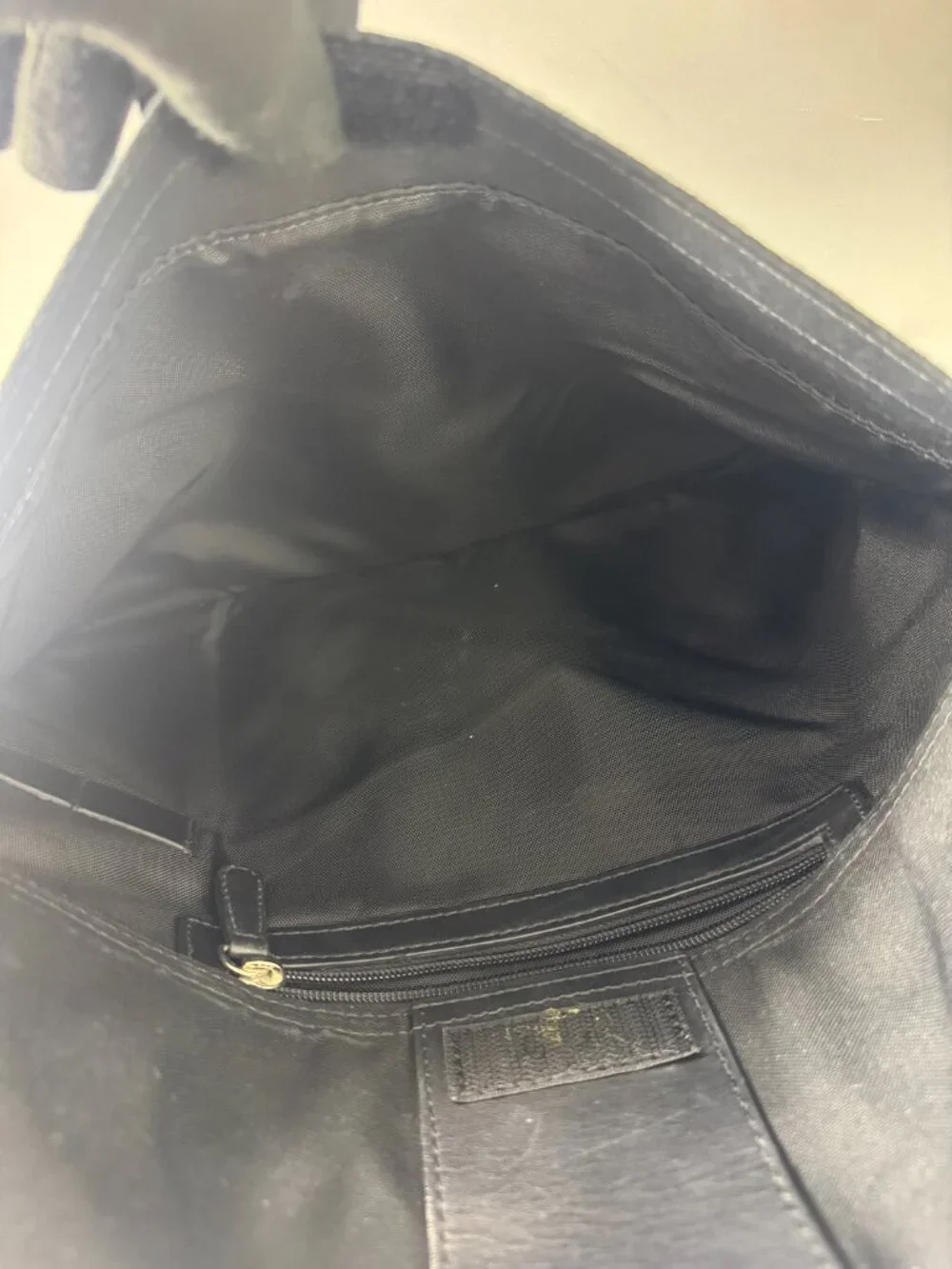Authentic Coach #6411 Black Canvas with Leather Accents messenger Bag